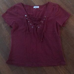 Maroon Crop Top